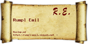 Rumpl Emil névjegykártya